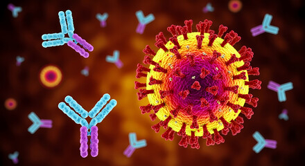 Antibodies Neutralizing a Virus Visualizing Immune Response