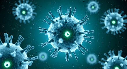 Microscopic Illustration of Viral Particles A Visual Representation of Viruses and Their Structure