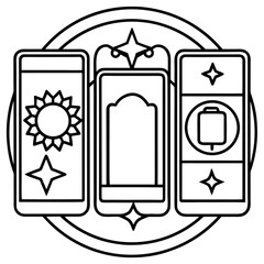 Abstract Line Art Mobile Wallpaper Collection Vector Design Isolated on White