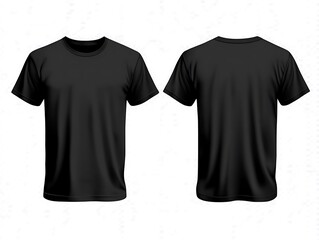 Black TShirt Template Front and Back View Mockup Design men style white style cotton apparel fashion