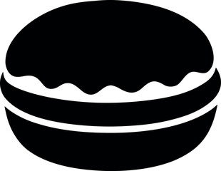 Silhouette Vector of Classic Paczki Donut with Filling Layers
