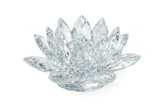 Crystal glass lotus flower ornament symbolizing purity and spirituality