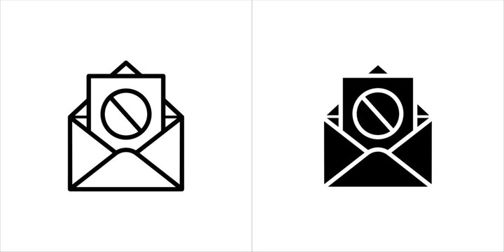 Email with a prohibition sign, representing blocked or rejected message