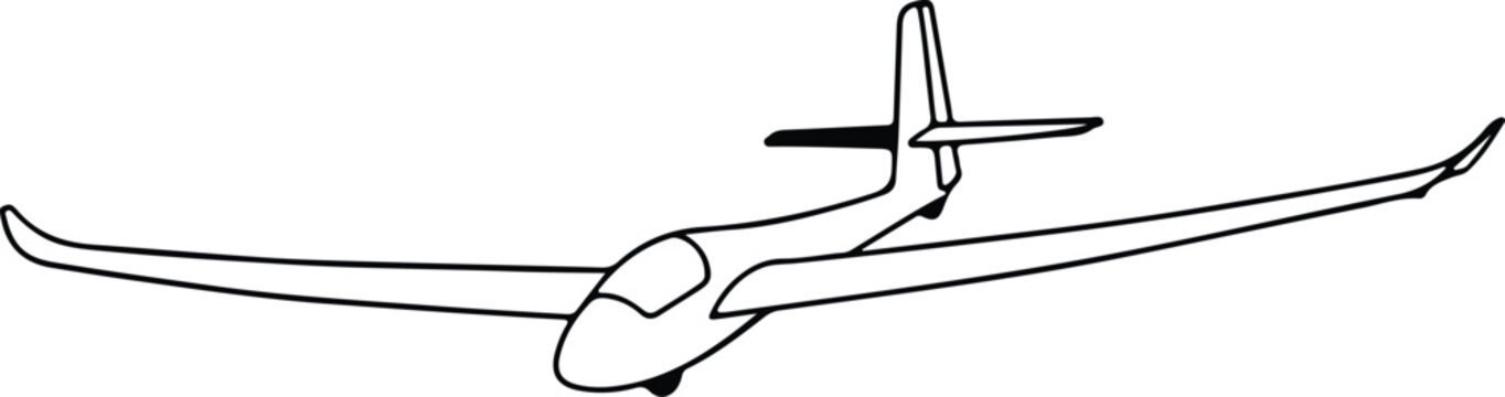 Illustrator Glider aircraft soaring through the sky Silhouette vector