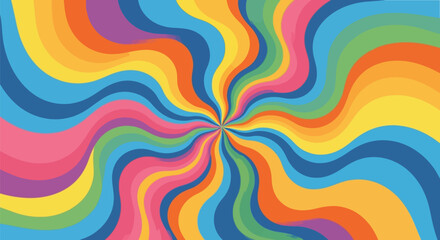 A vibrant and colorful swirling pattern radiates from a central point