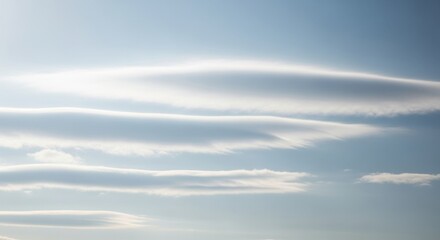 Fototapeta premium Beautiful lenticular cloudscape in the sky on a sunny day with soft light