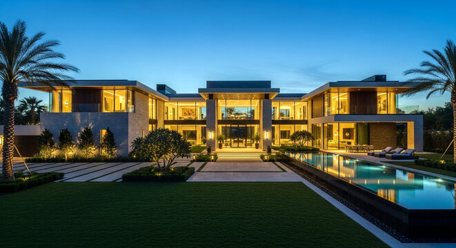 Contemporary Mansion Home and Swimming Pool