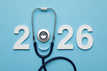 2026 Healthcare Innovation Concept – Stethoscope and Medical Future Planning
