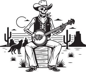 Rock musician woman cartoon playing guitar vector illustration