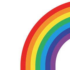 Obraz premium Vibrant Rainbow Arc on White Background.