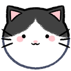 Cute Tuxedo Cat Cartoon Doodle