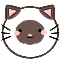 Cute Siamese Cat Cartoon Doodle