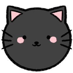 Cute Black Cat Cartoon Doodle
