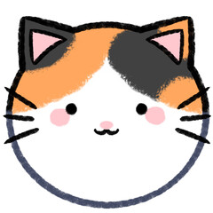 Cute Calico Cat Cartoon Doodle