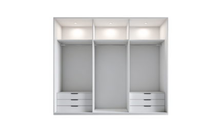 Modern minimalist wardrobe closet design contemporary home furniture showcase bright environment interior view stylish concept