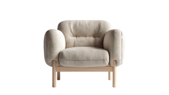 Modern scandinavian armchair design minimalist furniture showcase contemporary living room cozy atmosphere front view