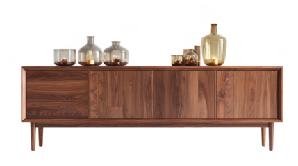 Elegant modern sideboard cabinet interior decor element minimalistic home photorealistic style contemporary design