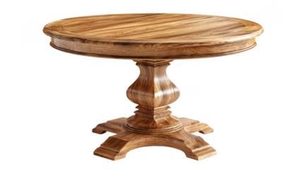 Elegant round wooden dining table interior furniture design cozy home setting modern aesthetic high-quality finish