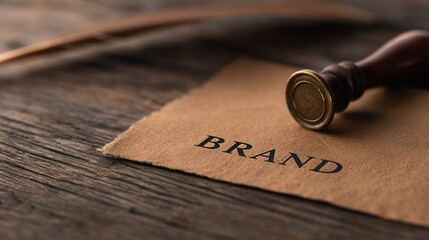 Sealing a Letter With a Wax Stamp on Brown Paper Featuring the Word Brand