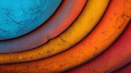 Vibrant Colors of Blue, Orange, and Yellow Create a Stunning Abstract Pattern on Textured Surface