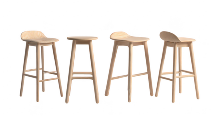 Scandinavian bar stool set for kitchen furniture modern design realistic style minimalist environment