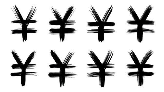 Hand-drawn yen symbols showcase creative finance solutions and global market insights for business growth and investment strategies with a unique artistic flair