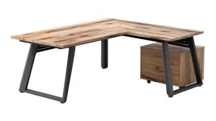 Sleek office desk workspace furniture piece modern office realistic photo professional environment aesthetic viewpoint