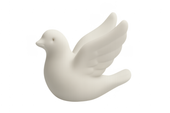 White dove figurine symbolizing peace and hope