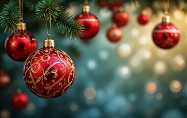 christmas frame with fir branches