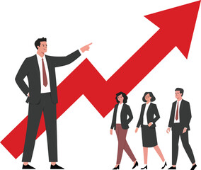 Business growth and success concept with corporate team