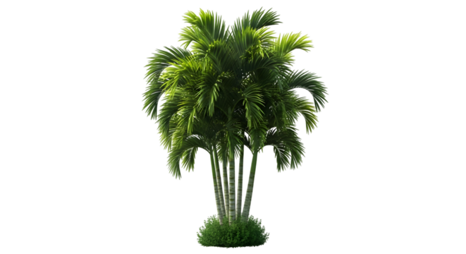 Lush green fern plant isolated on a stark transparent background - Powered by Adobe