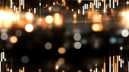 Digital graphs illuminate a blurred cityscape, representing global economic movement and trading activity in an urban environment SEAMLESS PATTERN