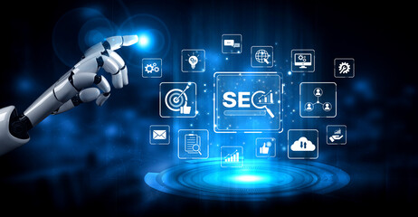 AI improves SEO visibility using intelligent optimization tools, keyword analytics, and smart...