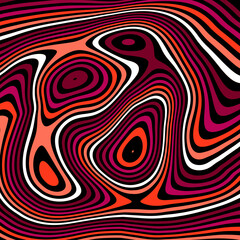 Abstract Swirl Pattern in Red, Orange, and Black | Groovy Retro Style for Backgrounds, Wallpapers and Graphic Design