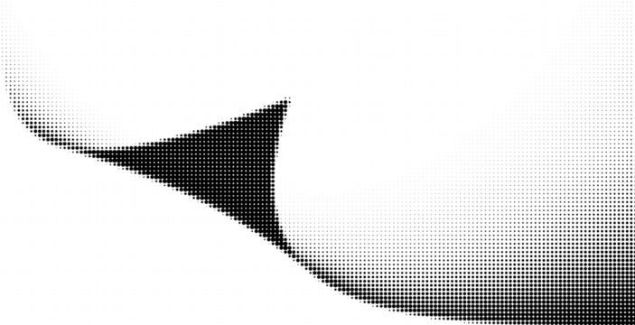 Abstract black and white shape with smooth curves and sharp angles