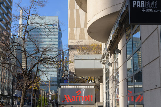 sign outside entrance to Marriott Downtown at CF Toronto Eaton Centre