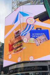 Fototapeta premium abstract digital advertisement for McDonald's Canada at Sankofa Square, Toronto