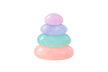 Pastel watercolor stacked stones balancing meditation zen