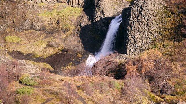 Waterfall in Iceland in slow motion - 4K 120fps