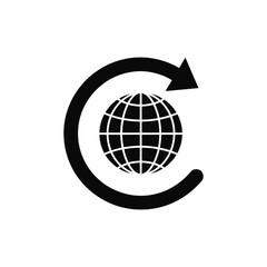 Global refresh icon with a globe and circular arrow