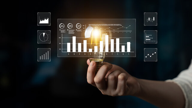 An interface for financial data analysis and stock market reporting. A collection of charts for tracking trends, performance, and investment data. Motif