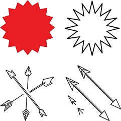 Set of hand drown doodle arrows line art collection vector on a white background.