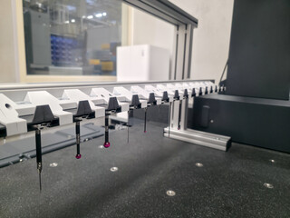 Dimensional precision machine for industrial quality control is ready for scanning