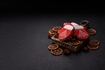 Gingerbread, Christmas cookies, or sweets for a festive family table. Christmas gingerbread