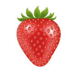 Fresh Red Strawberry Vector Illustration on White Background
