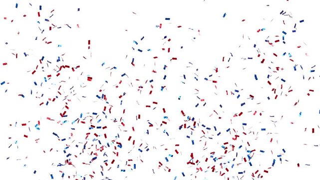 red and blue confetti explosion - 3D rendering