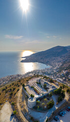Lekuresy Castle a fortress on top of a mountain, above Saranda, Albania. 