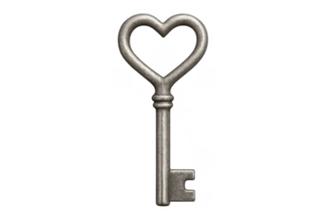 Heart shaped vintage key unlocking love concept