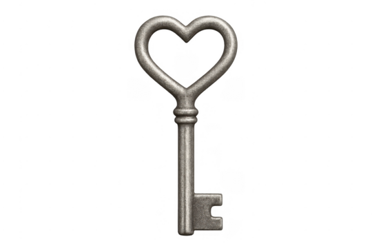 Heart shaped vintage key unlocking love concept