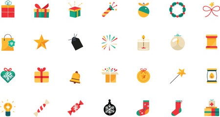 Fototapeta premium Collection of christmas and holiday icons
